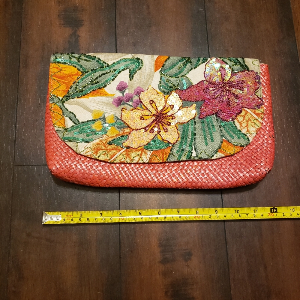 Beautiful Large Hand Sewn Floral Clutch